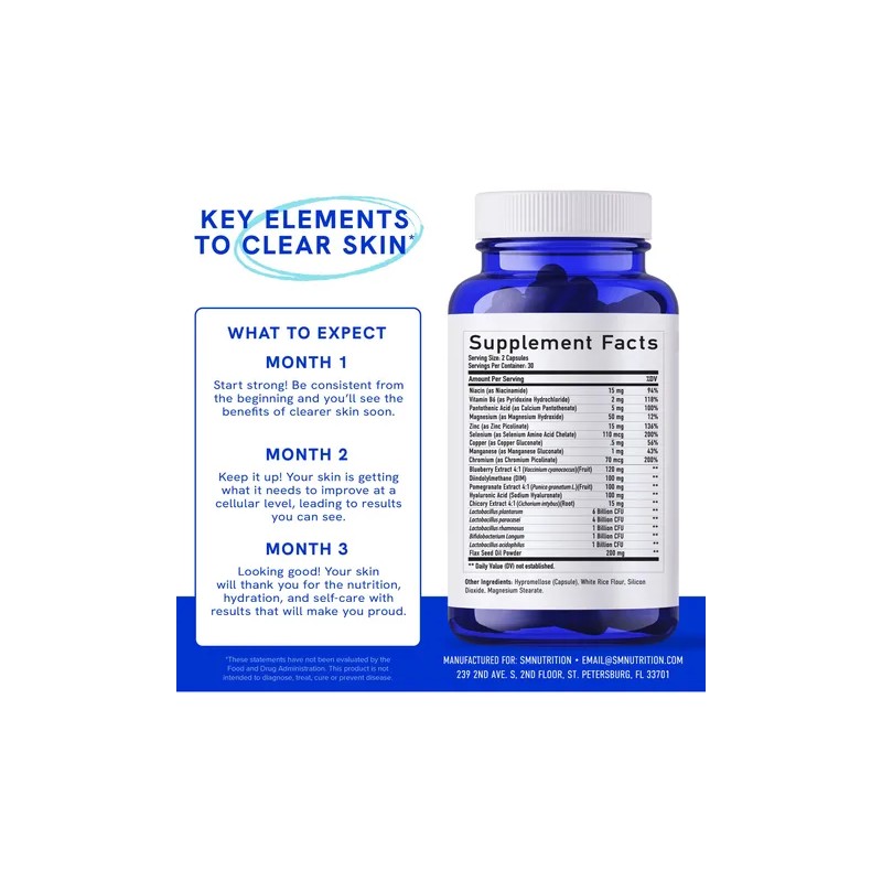 Smnutrition Suplemento Acn - Zinc, Dim - 60 Cpsulas ,