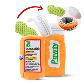 Pawty Dog Toys - Weed Canister Interactive Plush Dog Toy - Funny Cute Unique Doobie for Small to Medium Dog Birthday Gift - Hide Treats for Snuffling