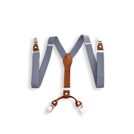Sweet Leaf Hochwertige Grau Hosenträger Einstellbar - 4 Clips - Y Form - Klassisch, Elegant und Modern