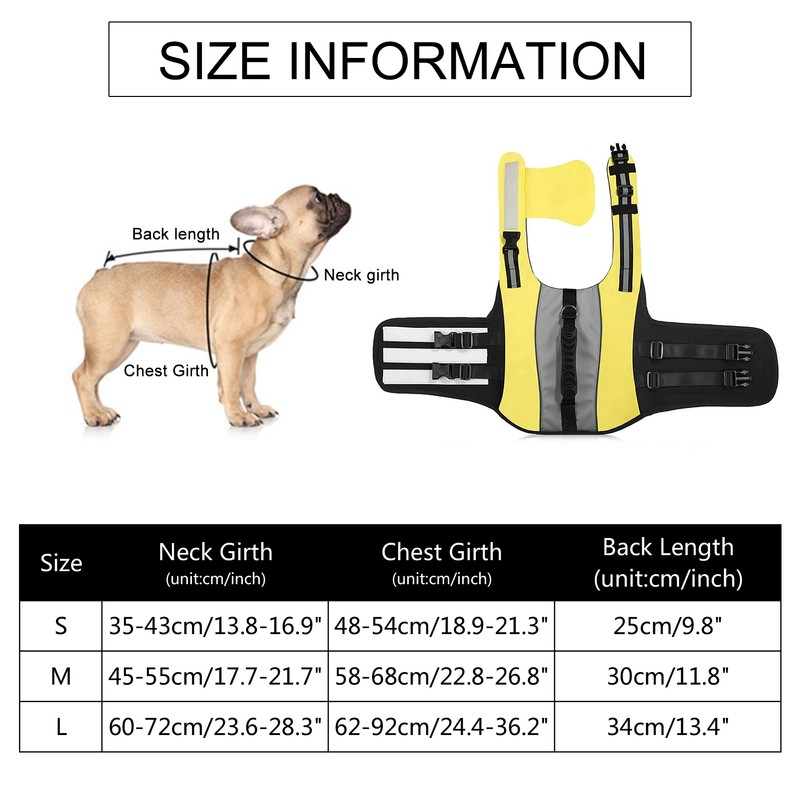Dog Life Jackets with Handle Reflective Stripes Adjustable Fit Foldable