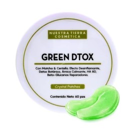 Nuestra Tierra Cosmtica Green Dtox Crystal Parches con Matcha y Centella, rnica Calmante, HA 8D, 60 Piezas                                            