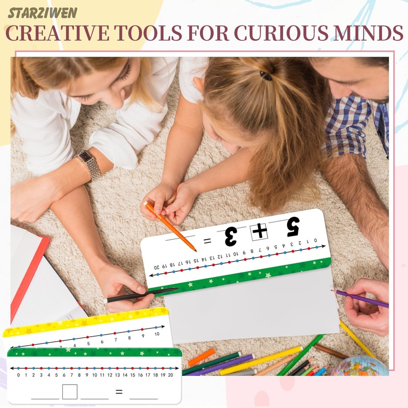 STARZIWEN 35 Packs Number Line Dry Erase Boards Cards, Double