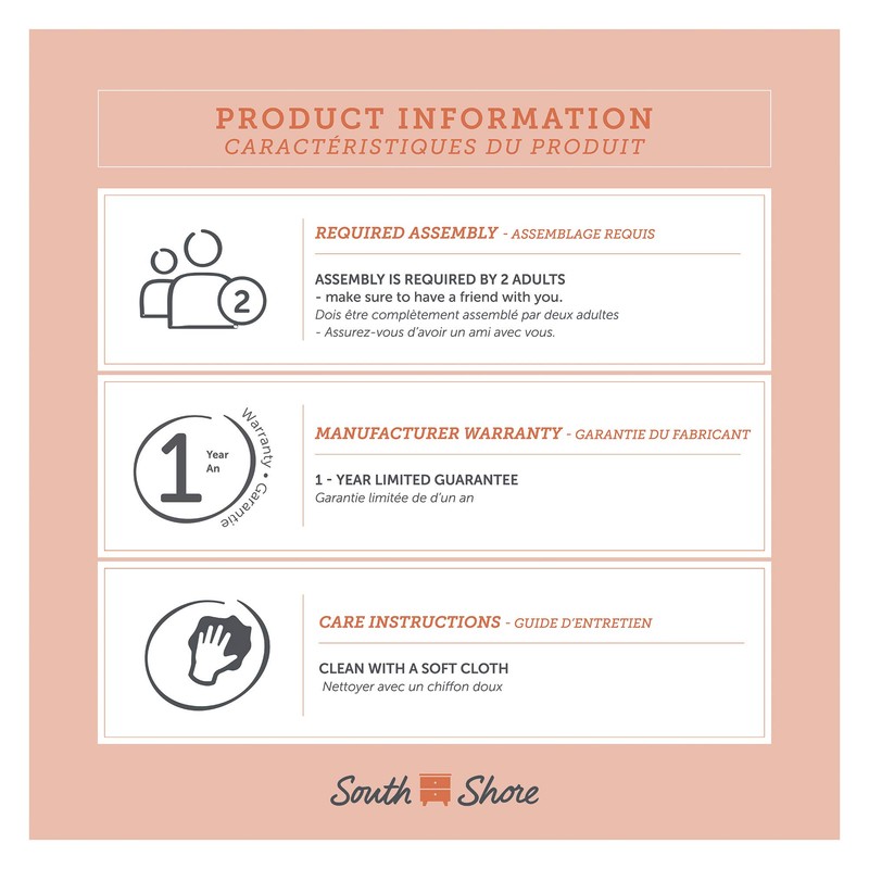 South Shore Vito Platform Bed-King-White