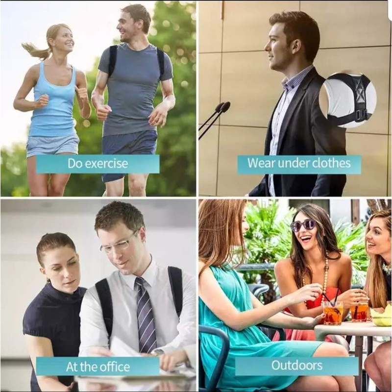 Nanet Posture Corrector Back Brace Adjustable Straightener for Back, Shoulder,