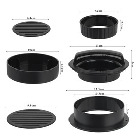 FOCCTS 3 in 1 Hamburger Press, Hamburger Press Patty Maker, Non-Stick Burger Press Patty Maker with Burger Paper for Burgers, Sliders, Regular Beef Burger, Stuffed Hamburger Maker