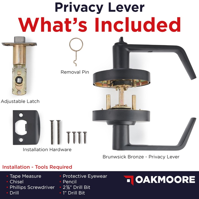 Oakmoore Commercial Door Handle - Vacant Occupied Bathroom Lock |