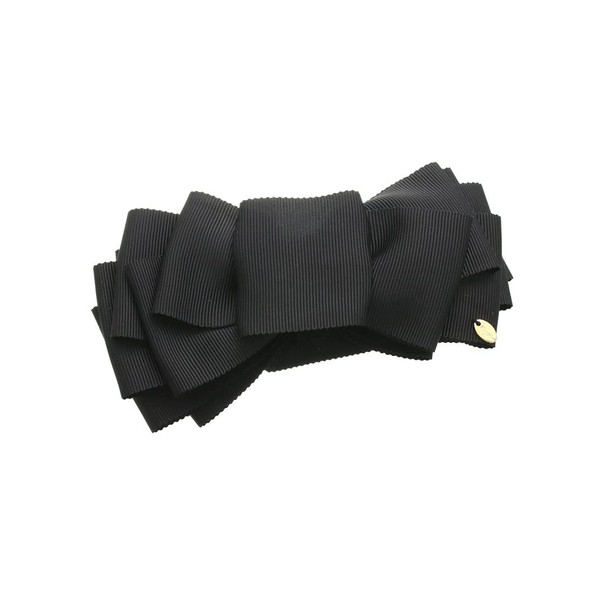 VINGTAINE Grosgrain Black Ribbon Banana Clip Simple Hair Accessory H7518A-