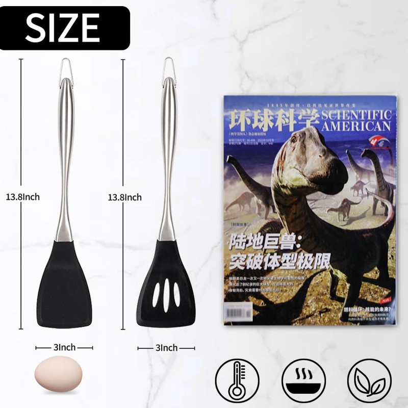 Heavy Duty Silicone Spatula Set, 2 Piece Heat Resistant BPA