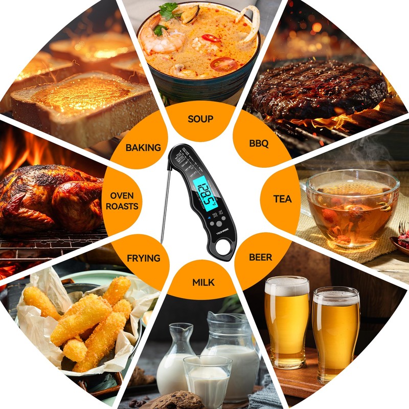 TechRise Digital Meat Thermometer Probe, Kitchen Thermometer, Fast Instant Food