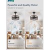 LEDIARY 16.5in Caged Ceiling Fan with Light, Bladeless Industrial Ceiling
