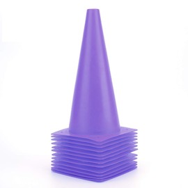 12 Inch Purple Traffic Training Cones, Plastic Safety Parking Cones, Agility Field Marker Cones for Soccer Basketball Football Drills Training, Outdoor Sport Activity & Festive Events - 12 Pack
