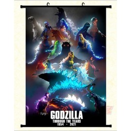 Tina Art Godzilla 1954 to 2021 Cool Large Framed Poster with hooks 24x36 INCH for anime 90x60cm kong
