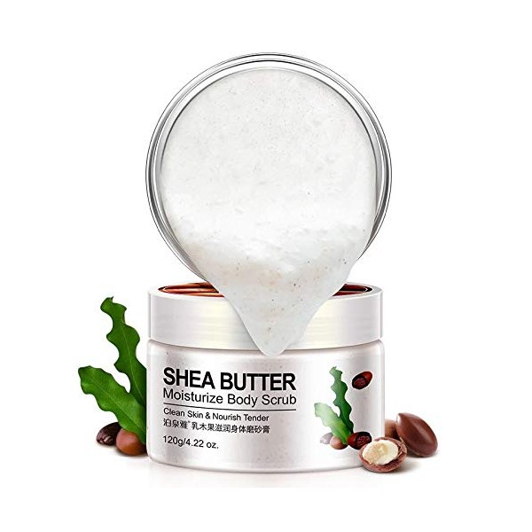 BIOAQUA Body Scrub Shea Butter Almond Cucumber Strong Moisturizing Hydrating Cleaning Skin Long Lasting Nourishment Smoothing Essence (SHEA BUTTER)