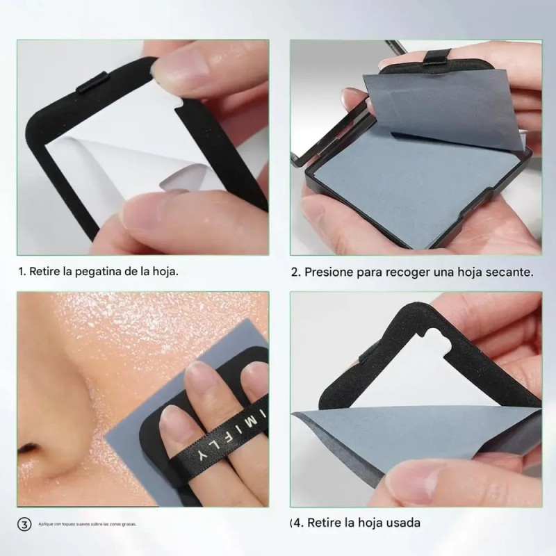 200pz Toallas Absorbentes Grasa Con Espejo Papel Arroz Plateado Zynlora