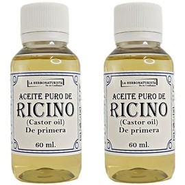 MI NATURISTA Pack 2 Aceite de Ricino Puro Castor Oil de Primera | Pestañas Cejas Cabello Piel Barba Bigote | Comestible y Cosmetico