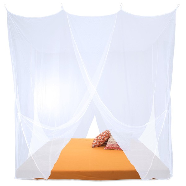 Sumkito Mosquito Net, Fly Screen, Bed Curtain, Canopy, Insect Net, Double Bed, Single Bed, White