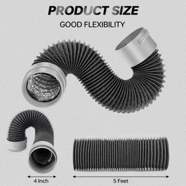 Upgraded Dryer Vent Connector with 4 Inch Dryer Vent Hose, Dryer Vent Kit For Wall Exhaust Vent, Ceiling, Warm house Air Circulation