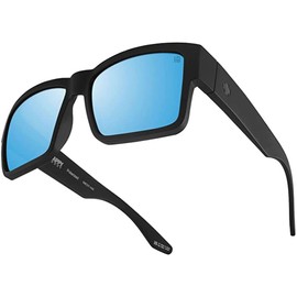 Spy Cyrus Sunglasses Matte Black with Happy Boost Bronze Ice Blue Spectra Polarized Lens