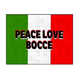 Makoroni - Peace Love Bocce Italy Italian - Jigsaw Puzzle 30 pcs, DesW14