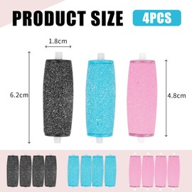 [Pack of 12] Extra Coarse Mineral Replacement Rollers for Scholl Velvet Smooth Callus Remover Refill - Refill Rolls with Diamond Particles, 3 Grits for Soft, Hard and Dry Feet