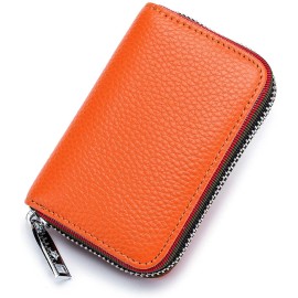 RFID Blocking Leather Credit Card Holders Womens Small Clutch Wallet Coin Purse