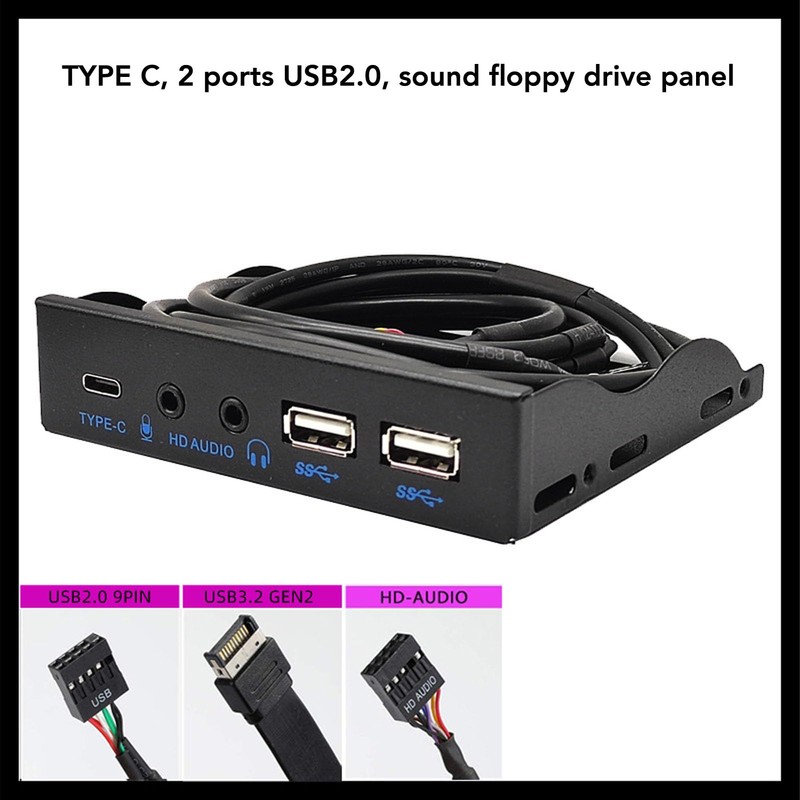 Dpofirs USB 3.2 Front Panel Hub with Floppy Drive Interface