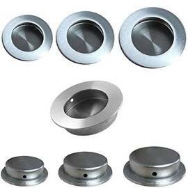 Euro Tische 1 x Round Groove Handle - Stainless Steel Furniture Handles Suitable for Drawers and Doors - Versatile Grip Recesses in Various Sizes (6 cm)