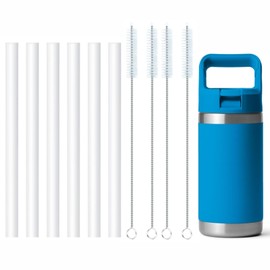 Replacement Straws Compatible with YETI Rambler Jr. 12 oz Kids Bottle, 6Pcs Straw Replacement Accessories Set Include 4Pcs Straw Cleaner Brush Fit for YETI Rambler Jr. 12 oz Kids Bottle
