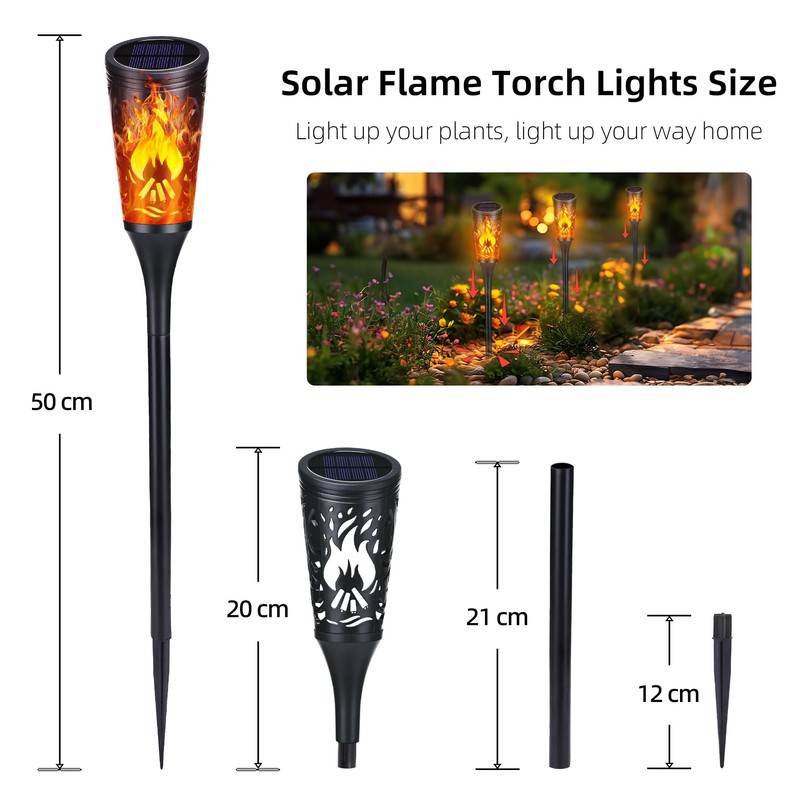Toodour Solar Halloween Lights Outdoor, 6 Pack Solar Torch Lights