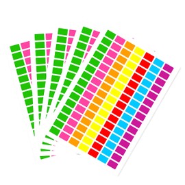 PARLAIM Rectangle Color Coding Labels, 3/4"x1/2" Rectangular, 7 Multi Bright Colors 1575PCS Square Code Sticker