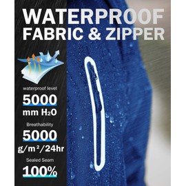 SWISSWELL Men's Waterproof Golf Rain Suit Rain Gear Jacket and Pant Outdoor Lightweight Hooded Raincoat Light Blue L