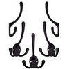 Fuxxer® 5x Classic Coat Hooks Wall Hooks Triple Hooks for