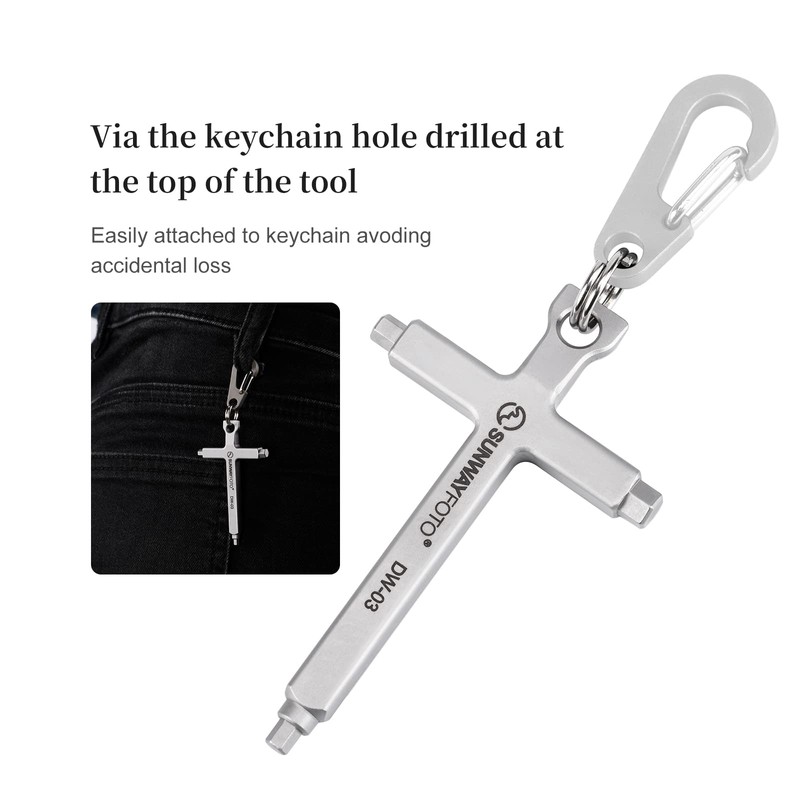 SUNWAYFOTO DW-03 Hex Key Wrenches Stainless 2.5/3/4mm Steel Cross necklace