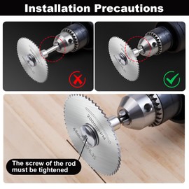 Set of 6 Rotary Steel Disc Saw Blades with 3 Chuck Shafts, Cutting Discs, Mini Saw Blades Made of High Speed Steel, Circular for Cutting Wood, Plastic and