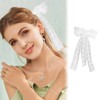 Large lace Bows Hair Clips white lace embroidery Tulle Bow