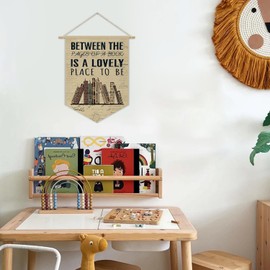 XYDEG Classroom Decor,Reading Corner Library,Kidsroom Decor Inspirational Canvas Banner,Book Lovers Between The Pages Of A Book Is A Lovely Place To Be Hanging Pennant Flag Banner,Book Lovers Gifts