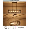JWLUYN 6-Light Black and Gold Kitchen Island Lighting: 44 Inch