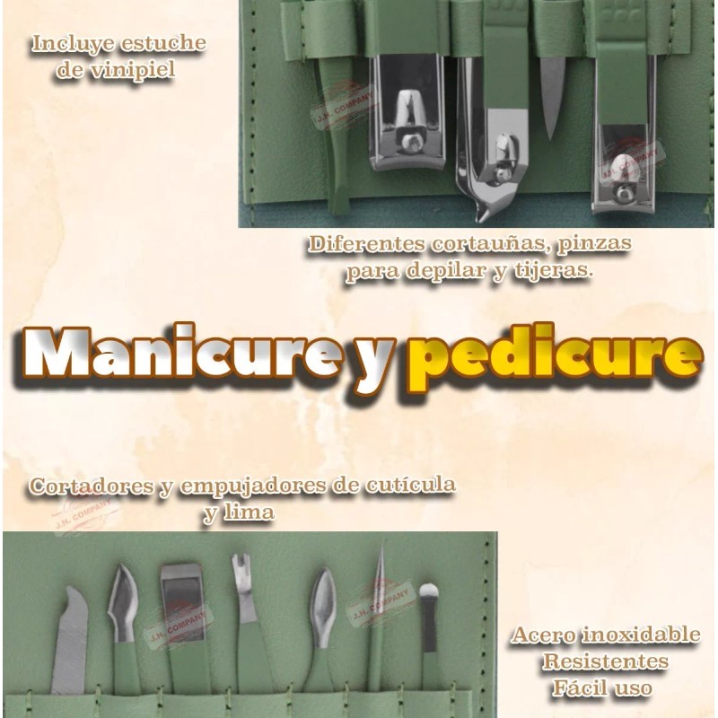 Y-512 Set 12 Pcs Manicura Pedicura Profesional Belleza Estuche Y-5