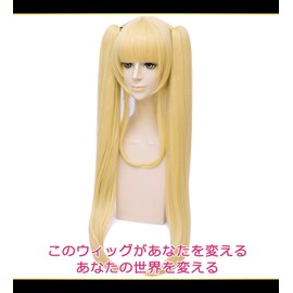 CaseEden Cosplay Wig, Cosplay Wig, How to Raise a Boring Girlfriend, Sawamura, Spencer, Eririri Kashiwagi, Saekano, Long, Twin Tails, Vance, Blonde, Golden, Blonde, White Melche, Wig Net, Set of 2
