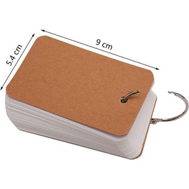 WUWEOT 18 Pack 900 Pieces Blank Index Cards with Rings, 5.4 x 9 cm Mini Index Cards with Binder Rings, Multicolor Kraft Paper Note Card, Memo Scratch Pads, Bookmark, DIY Greeting Card