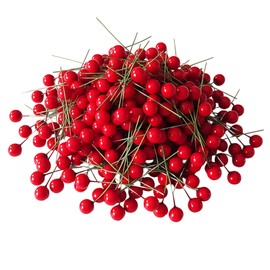 200 Christmas Holly Berries, Festive Wreath Making Supplies, DIY Christmas Decorations UK, Artificial Berries for Christmas Garland Decorations, Garland Crafting for Home and Party