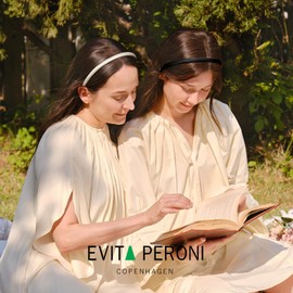 EVITA PERONI Silk Headband for Women - Thin, Satin, Non-Slip and Comfortable - Black