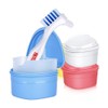 Y-Kelin Denture Cleanning Set Denture Cleaning Case with Denture Brush,