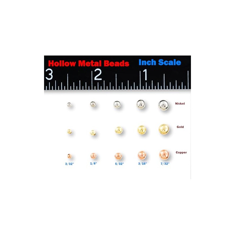 River Guide Supply Hollow Metal Beads for Tacklecraft & Fishing