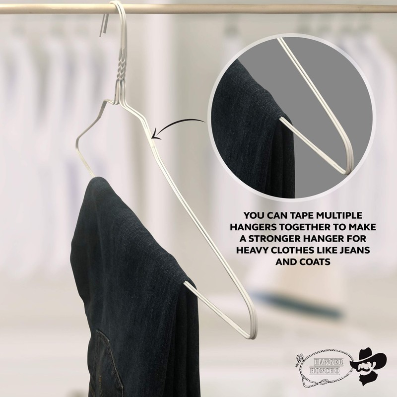Hanger Honcho Wire Metal Clothes Hangers 100 Pack Bulk for