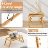 Giantex Bamboo Laptop Desk, Height Adjustable Lap Tray with Tilting