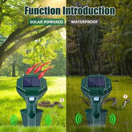 4 Pack-Solar Mole Repeller - Sonic Mole Repeller - Snake Repellent for Yard and Lawn Garden - Mole Repeller - Waterproof Ultrasonic Pest Control Outdoor Keep Mole Away from Yard Lawn (4)