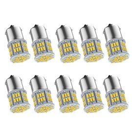 S25 シングル球 12V-24V アンバー オレンジ ピン角180度 P21W 1156 G18 BA15S 54連 LEDバルブ 3014SMD 汎用 車用トラック用品 サイドマーカー ウインカー バックランプ ポジション LED ライト 10個セット