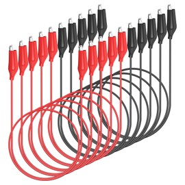 Goupchn 10PCS Alligator Clips Electrical Test Leads Dual Ended Crocodile Clips Jumper Wires for Circuit Connection Electrical Testing Red&Black