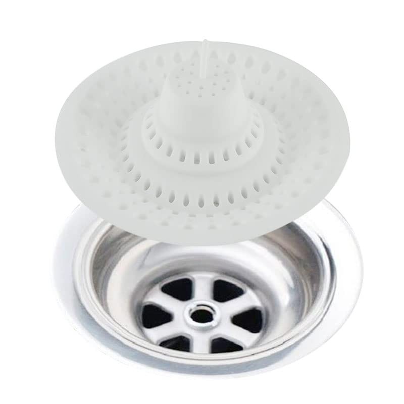 Meadow Lane Self-Sealing Hair Catcher for Multiple Drain Sizes, White